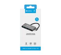 Sandberg USB-C to 3xUSB 3.0 Hub + PD