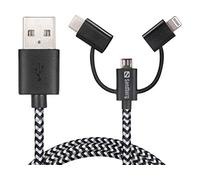 Sandberg Lightning+MicroUSB+USB-C 1m