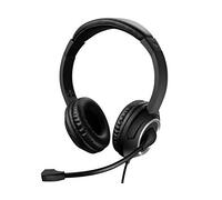 Sandberg Mini Jack Chat Headset | Casque Filaire avec Microphone | Casque de Bureau léger et Supra-auriculaire avec Bandeau rembourré | Contrôle du Volume | Casque 2 en 1 pour téléphone et PC