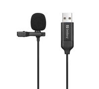 Sandberg Streamer USB Clip Microphone, Microphone Pince-Cravate Omnidirectionnel Pour Ordinateur Portable, USB A, Plug & Play, Pour Diffuser Des Réunions En Ligne Gaming Enregistrement Vidéo Streaming
