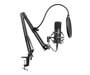 Sandberg Streamer USB Microphone Kit | Microphone de Studio à condensateur | Support de Bras de flèche réglable | Support Antichoc | Réduction du Bruit | Micro pour Le Jeu en Streaming Podcast