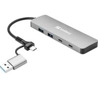 Sandberg USB-C/A to 2xUSB-A 2xUSB-C Hub USB 3.2 Gen 1 (3.1 Gen 1) Typ