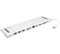 Sandberg USB-C All-in-1 Docking Station | Carte mémoire USB-C Hub vers HDMI DisplayPort VGA Ethernet Port Audio | Double Sortie numérique | Support pour Ordinateur Portable | Alimenté par USB-C