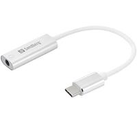 Sandberg USB-C Audio Adapter - Cartes sons (USB, 3,5 mm, Argent, Blanc)
