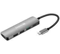 Sandberg USB-C Dock | Concentrateur HDMI+3xUSB+PD 100W | Adaptateur port HDMI et USB 3.0 vers USB-C | Hub USB vers USB-C 2.0 et 3.0 | Débit d'alimentation avec USB-C | Adaptateur multiport USB C