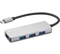 Sandberg USB-C Hub 1x USB 3.0 + 3X USB 2.0 Saver, 4 Ports De Données USB, 1 Port USB 3.0, 3 Ports USB 2.0, Extension USB pour Ordinateur Portable PC, Adaptateur USB-C Portable Multiport, ÉPARGNANT