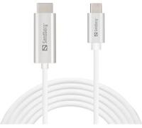 Sandberg USB-C vers HDMI Cable 2M - Adaptateur de Câble de vidéo (2 m, USB C, HDMI, Mâle, Mâle, Droite)