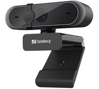 Sandberg USB Webcam Pro | Webcam 1080P avec Microphone pour PC, Ordinateur Portable, MacBook | Caméra de Streaming pour la conférence d'étude des appels vidéo | USB-A | Couverture d'objectif