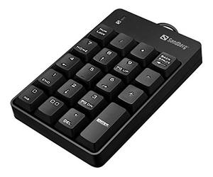 Sandberg USB Wired Numeric Keypad | Pavé numérique Portable | 19 Touches | Clavier Filaire USB | Plug & Play | Clavier numérique pour Le Bureau la Maison Le Travail Les études | pour Mac Windows