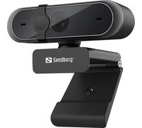 Sandberg USB Webcam Pro | Webcam 1080P avec Microphone pour PC, Ordinateur Portable, MacBook | Caméra de Streaming pour la conférence d'étude des appels vidéo | USB-A | Couverture d'objectif