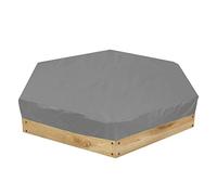 Sandbox Cover, Outdoor Garden Outdoor Hexagon Sandpit Sand Box Cover with Drawstring for Garden Wooden Sandboxe 55.1 x 47.2 x 7.9in (Grey)