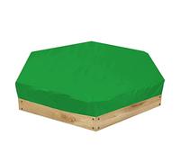 Sandbox Cover, Outdoor Garden Outdoor Hexagon Sandpit Sand Box Cover with Drawstring for Garden Wooden Sandboxe 55.1 x 47.2 x 7.9in (Green)