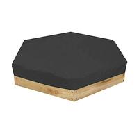 Sandbox Cover, Outdoor Garden Outdoor Hexagon Sandpit Sand Box Cover with Drawstring for Garden Wooden Sandboxe 55.1 x 47.2 x 7.9in (Black)