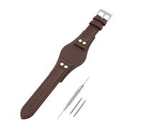 SANDEIN Bracelet de montre compatible avec Fossil 22 mm en cuir souple avec boucle en acier inoxydable pour Fossil CH2564, CH2565 et CH2891 (marron + boucle argentée)