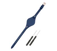 SANDEIN Bracelet de montre compatible avec Fossil - Bracelet de montre en cuir souple de 8 mm pour femme - Pour Fossil ES3077 ES3148 ES3262 et ES4119 ES4176 (bleu foncé + boucle or rose)