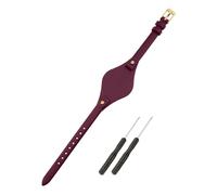 SANDEIN Bracelet de montre compatible avec Fossil - Bracelet de montre en cuir souple de 8 mm pour femme - Pour Fossil ES3077 ES3148 ES3262 et ES4119 ES4176 (rouge + boucle dorée)