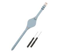 SANDEIN Bracelet de montre compatible avec Fossil - Bracelet de montre en cuir souple de 8 mm pour femme - Pour Fossil ES3077 ES3148 ES3262 et ES4119 ES4176 (bleu turquoise + boucle or rose)