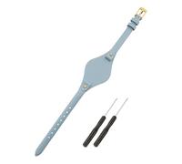 SANDEIN Bracelet de montre compatible avec Fossil - Bracelet de montre en cuir souple de 8 mm pour femme - Pour Fossil ES3077 ES3148 ES3262 et ES4119 ES4176 (bleu turquoise + boucle dorée)