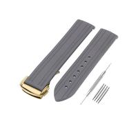 SANDEIN Bracelet de montre compatible avec Omega Seamaster 300 AT150 Universe avec boucle en acier à extrémité incurvée, bracelet de rechange en caoutchouc de silicone souple pour bracelets de montre