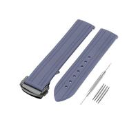 SANDEIN Bracelet de montre compatible avec Omega Seamaster 300 AT150 Universe avec boucle en acier à extrémité incurvée, bracelet de rechange en caoutchouc de silicone souple pour bracelets de montre