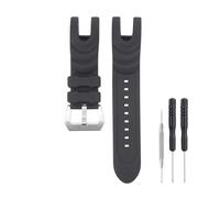 SANDEIN Bracelet de montre de 26 mm compatible avec Invicta, bracelet de rechange en caoutchouc de silicone souple pour Invicta Reserve Collection Venom (noir + boucle argentée)