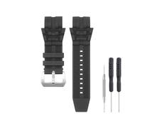 SANDEIN Bracelet de montre de 26 mm compatible avec Invicta, bracelet de rechange en caoutchouc de silicone souple pour Invicta Reserve Jason Taylor Bolt Zeus (noir + boucle argentée)