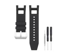 SANDEIN Bracelet de montre de 28 mm compatible avec Invicta, bracelet de rechange en caoutchouc de silicone souple pour Invicta Subaqua Noma III (noir + boucle argentée)