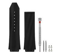 SANDEIN Bracelet de montre de 25 mm compatible avec Hublot Big Bang - Bracelet de rechange en caoutchouc de silicone souple pour montre Hublot Big Bang - Noir (25 mm, rayures noires)