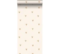 Sanders & Sanders papier peint coeurs beige et or 53 cm x 10.05 m