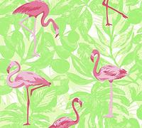 Sanders & Sanders papier peint feuilles tropicales avec des flamants roses vert et rose 53 cm x 10.05 m