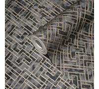 Sanders & Sanders papier peint motif graphique noir et or 53 cm x 10.05 m