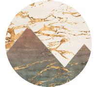 Sanders & Sanders papier peint rond autocollant marbre or, gris et vieux rose - 611785 - Ø 125 cm