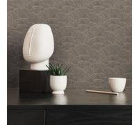 Sanders & Sanders papier peint uni noir, or et métallique 53 cm x 10.05 m