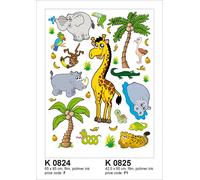 Sanders & Sanders sticker mural animaux de la jungle jaune, vert et gris - 600305 - 65 x 85 cm