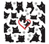 Sanders & Sanders sticker mural chaton noir - 601380 - 30 x 30 cm