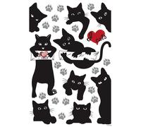 Sanders & Sanders sticker mural chaton noir - 601407 - 42,5 x 65 cm