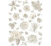 Sanders & Sanders sticker mural fleurs gris - 601351 - 85 x 65 cm