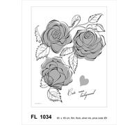 Sanders & Sanders sticker mural fleurs gris et blanc - 600299 - 65 x 85 cm