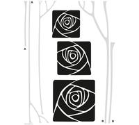 Sanders & Sanders sticker mural fleurs noir, blanc et gris - 600289 - 65 x 85 cm