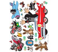 Sanders & Sanders sticker mural La petite taupe noir, rouge et bleu - 600151 - 65 x 85 cm