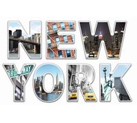 Sanders & Sanders sticker mural New York bleu, gris et orange - 600313 - 42,5 x 65 cm