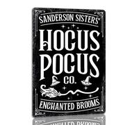 Sanderson Sisters Hocus Pocus Co - Plaque en métal d'Halloween vintage - Décoration gothique pour café, bar, cuisine - 20,3 x 30,5 cm