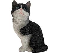 Sandicast Sculpture en Forme de Chat américain Tuxedo Noir/Blanc Taille S