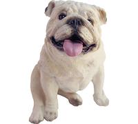 Sandicast Sculpture, Petit Bouledogue Blanc Assis