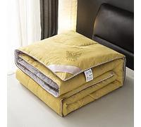 Sanding Silk Comforter Summer Winter Quilt Queen Twin Size Chinese Silk Bedding Duvet Insert (Color : Yellow Size : 180X220 5kg) (Yellow 200X230 2kg)