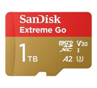 SanDisk 1 To Extreme Go Carte MicroSDXC + Adaptateur SD (pour Android Smartphone, Tablette, Action Cams, Drones, UHS-I, jusqu'à 200 MB/s, 5K, 4K UHD, Rescue Pro Deluxe, V30, Class 10, U3) pour Amazon