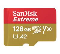 Carte mémoire micro SD SanDisk Extreme UHS-I 128 Go avec adaptateur microSDXC vers SD B