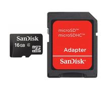SanDisk 16GB MicroSDHC w/adapter 16 Go Classe 4