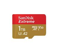 SanDisk 1To Extreme microSDXC, carte micro sd + adaptateur SD, UHS-I, jusqu'à 190 Mo/s, micro SD carte pour votre smartphone, caméra d'action ou votre droner, RescuePro Deluxe, A2, Class 10, U3, V30