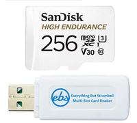 SanDisk 256 Go High Endurance Video MicroSDXC Card for Dash Cams Works with Garmin Mini 2, 47, 57, 67 W Series (SDSQQNR-256G-GN6IA) Bundle with Everything But Stromboli SD & Micro SD Memory Card